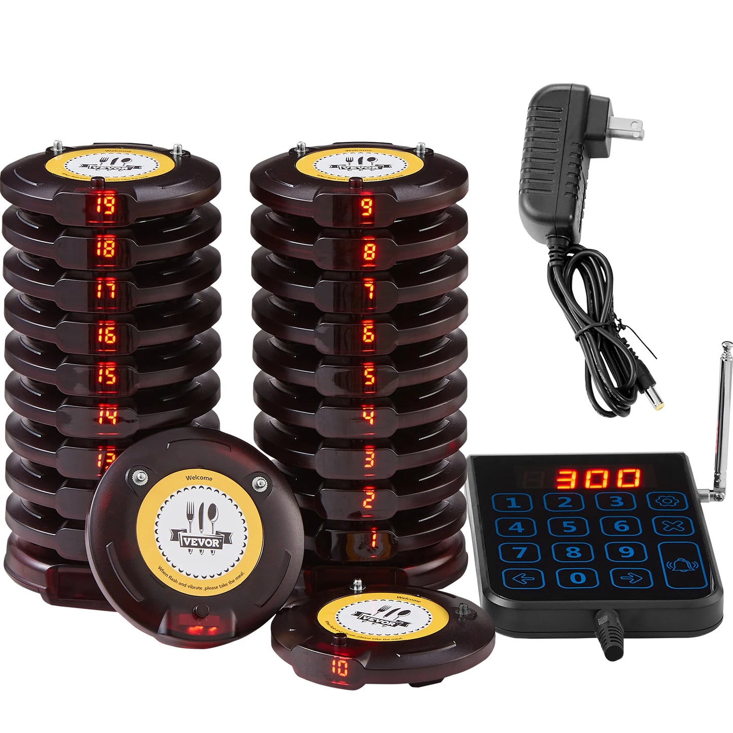 SucceBuy Restaurant Pager System Wireless Long Range Lineup Waiting Queue Signal Guest Customer Calling Beepers for Food Truck