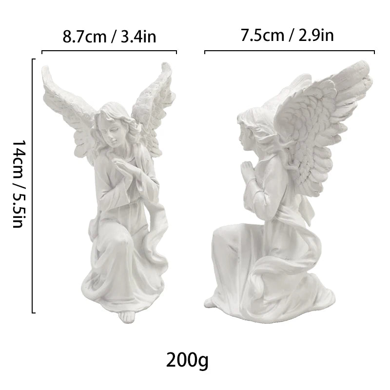 Resin Angel Statues Europe Christmas Manger Scene Girl Figurines Home Interior Desktop Decor Accessories Object Collection Bless
