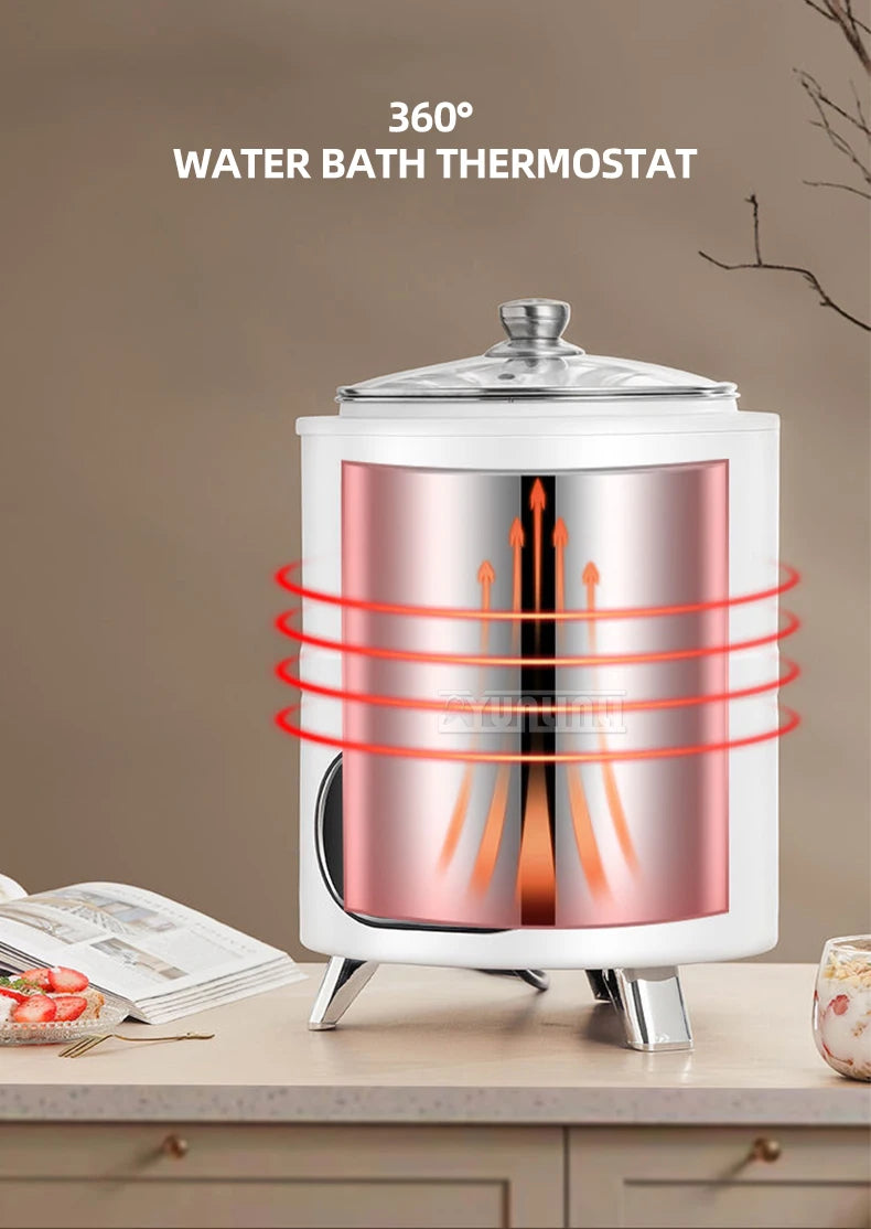 Stainless Steel Yogurt Maker – Large Capacity Features timing and constant temperature control for perfect fermentation. Easy to use and ideal for homemade yogurt.