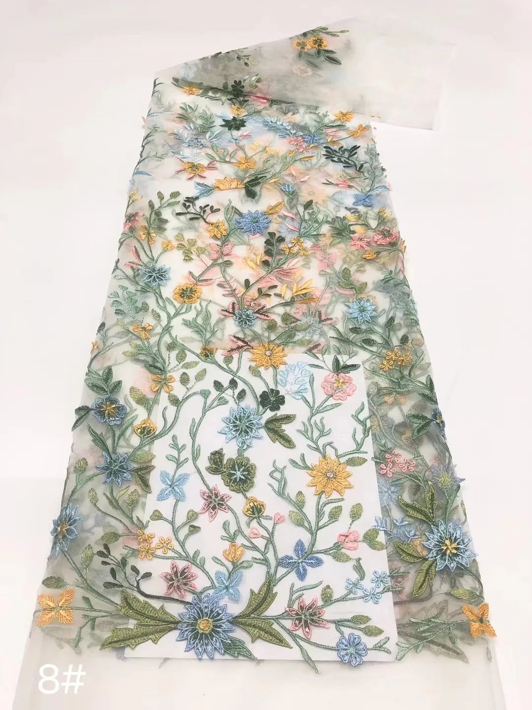 Quite Beautiful Africa Multi Color Fabric 3D Flower High Quality 2024 Embroidery Net Lace Rich Senegalese Wedding Party Dress