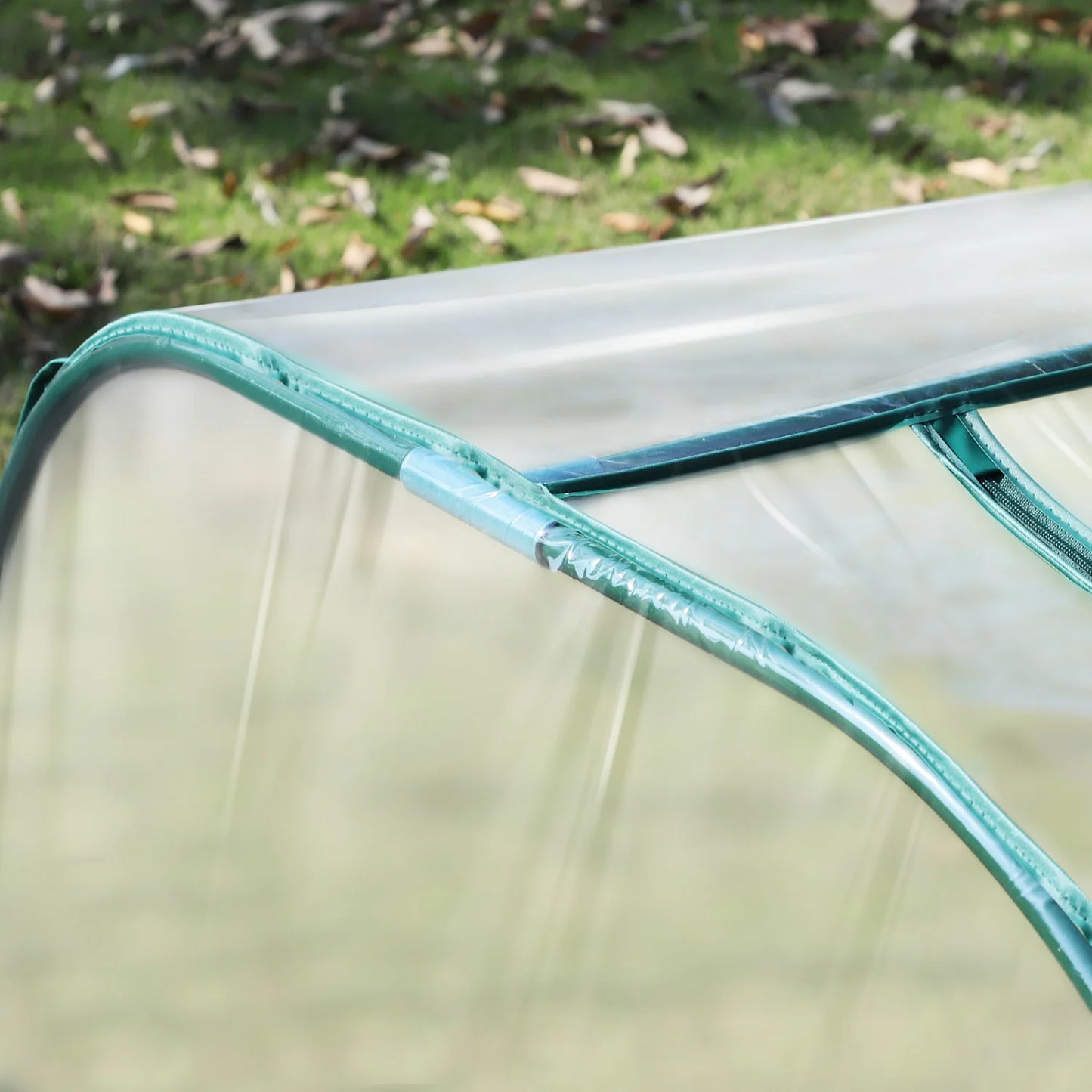 Outsunny Greenhouse With 4 Windows With Zipper, Steel Frame, Robust Tarpaulin, Transparent, 395 X 100 X 80cm