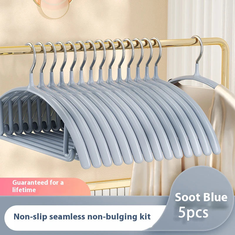 5pcs Nano seamless anti slip clothes hanger stand hanger non marking storage, thick clothing support, anti slip stainless steel