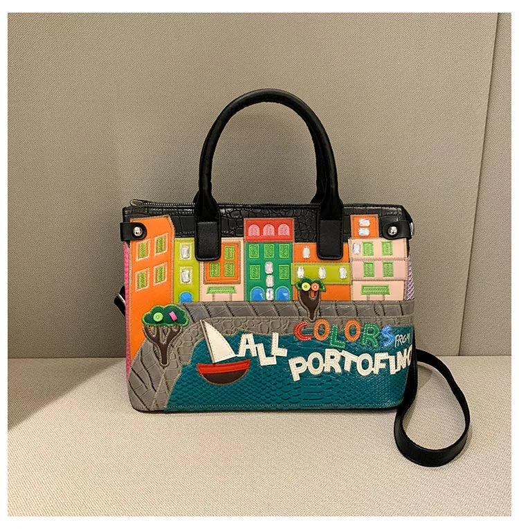 High-Quality Women’s Shoulder Bag Fashion.Features creative 3D embroidery design with a youthful, stylish look. Versatile crossbody bag perfect for everyday wear.