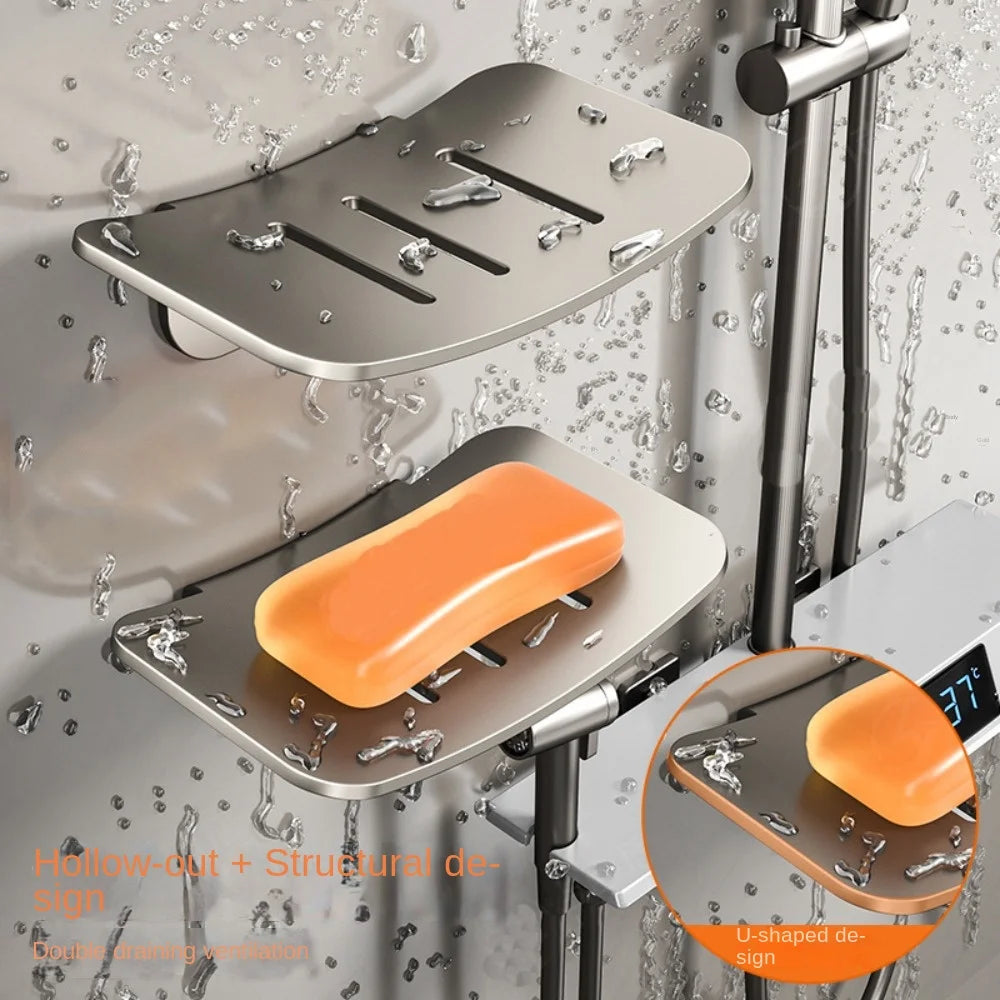 Wall Mounted Metal Soap Dish Fashion Bathroom Kitchen Soap Box Sponge Storage Rack Organizer Soap Holder