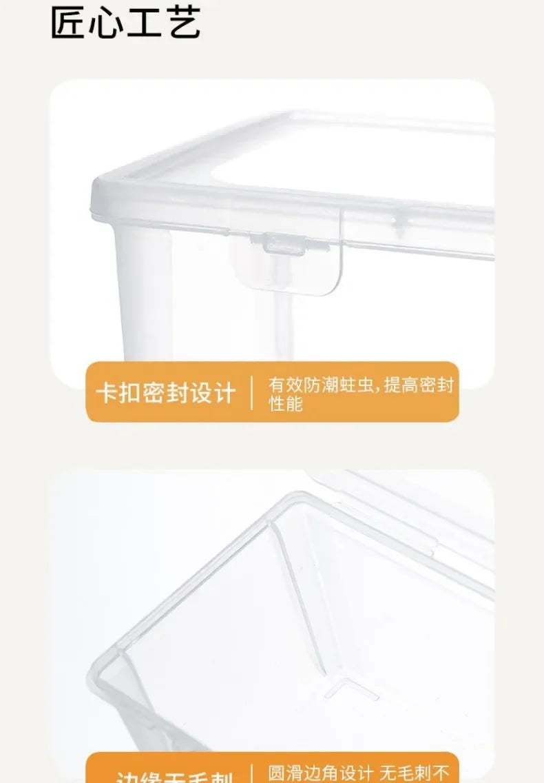 Noodle Storage Box Rectangular Plastic Refrigerator Food Preservation Box Kitchen with Lid Multi-grain Noodles Sealed Box