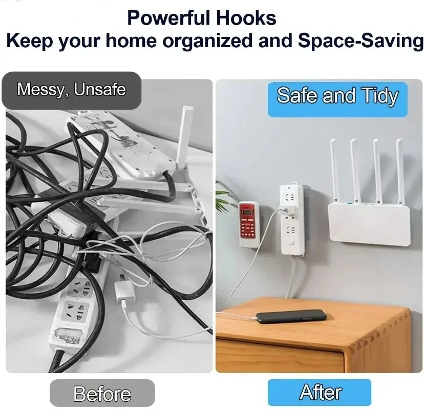 100/2pcs Double-Sided Hook Strong Adhesive Transparent Traceless Wall Hook for Kitchen Bedroom Storage Holder Plug Socket Hanger