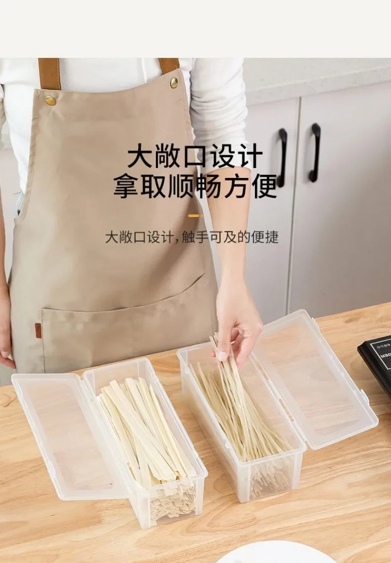 Noodle Storage Box Rectangular Plastic Refrigerator Food Preservation Box Kitchen with Lid Multi-grain Noodles Sealed Box
