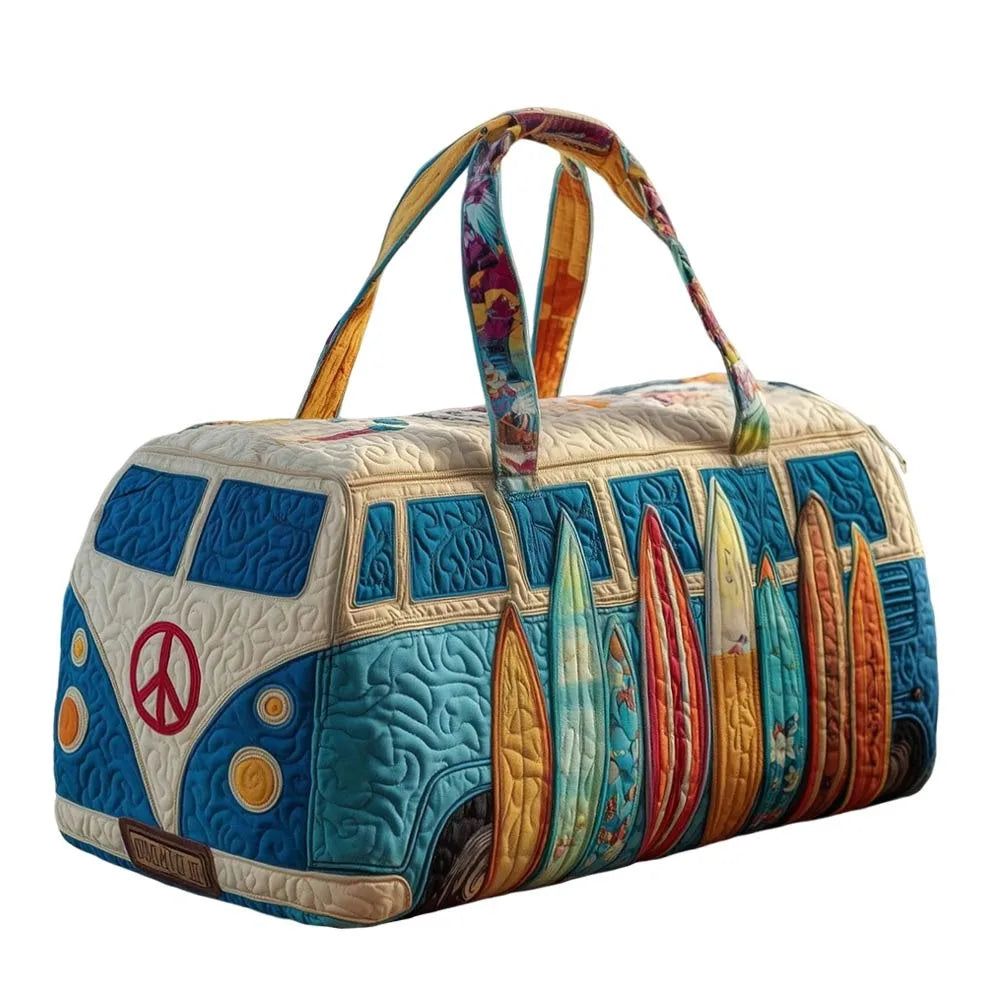 Quilted Cotton Quilted Travel Bag 3D Design Hippie Vibe Duffle Bag Frog Pattern Boho Style Printed Yoga Bag Yoga Practice