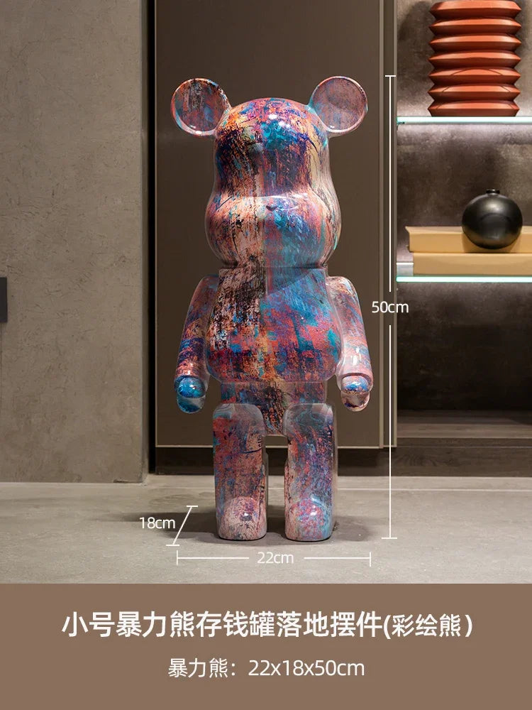 Violent Bear Standing Decoration - Big Piggy Bank for High-End Living Room, Sofa Side Decorative Item, Home Furnishing Ornament