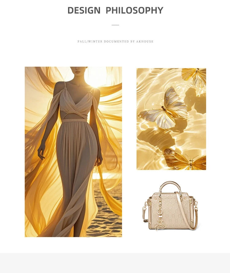 Cowhide Leather Women’s Handbag Luxury Design Elegant shoulder, crossbody, and tote style in one. Spacious and stylish, perfect for moms and everyday use.