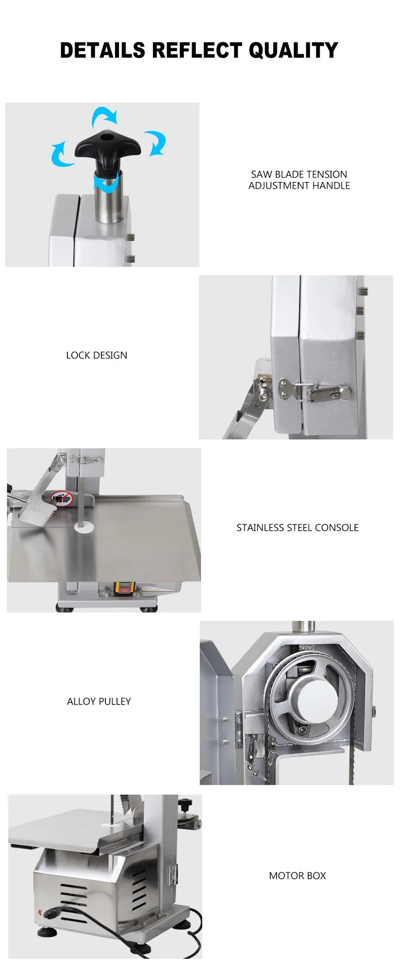 Desktop Electric Bone Saw Cutter Saw Food Processor  Cutting Machine Commercial Bone Cutter Keukenmachine