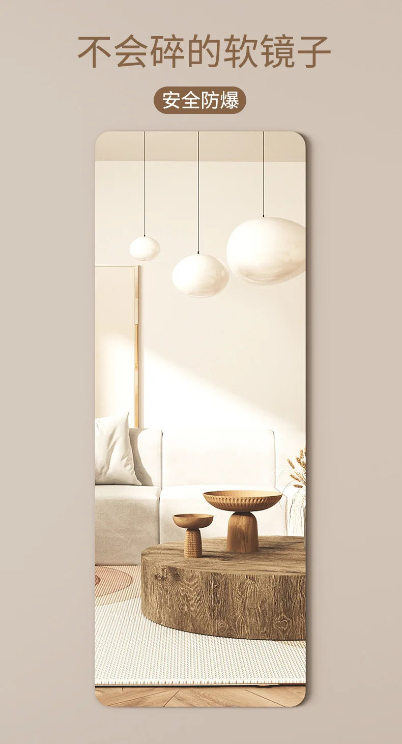 Acrylic soft mirror, wall self-adhesive dressing full-body mirror, fitting mirror high definition wall sticker without punching