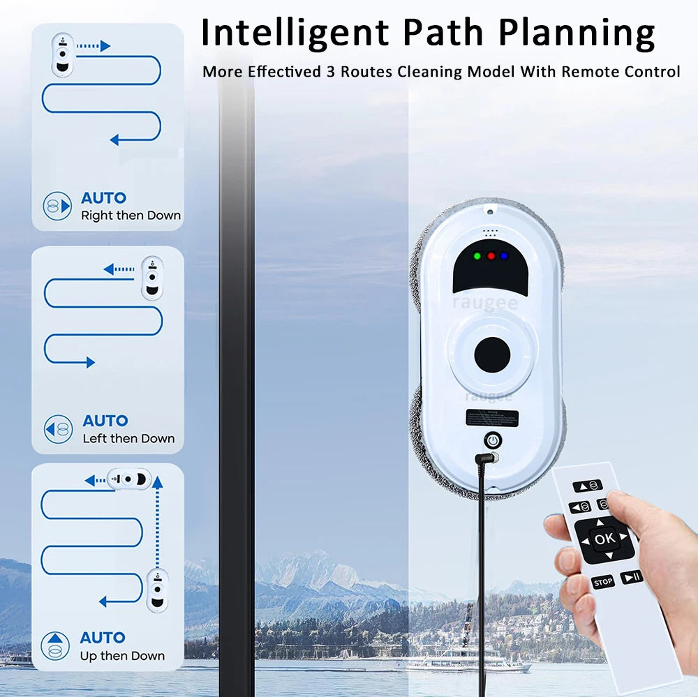Robotic Window Cleaner Intelligent Window Cleaner Robot Clean Glass Electric Window Washer Robot with Remote Control for Home