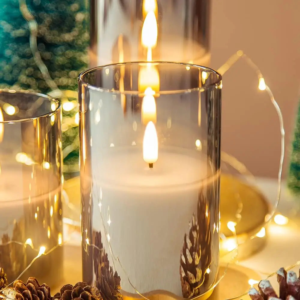 3PCS Flickering Flameless Candles with Remote Control and Timer Battery Operated LED Candles for Romantic Ambience Home Decor