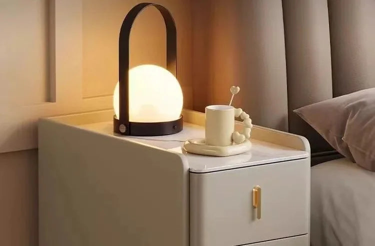Smart Bedside Table, Solid Wood with Faux Leather Features 3 drawers, wireless charging, and side storage. Stylish and functional nightstand for modern bedrooms.