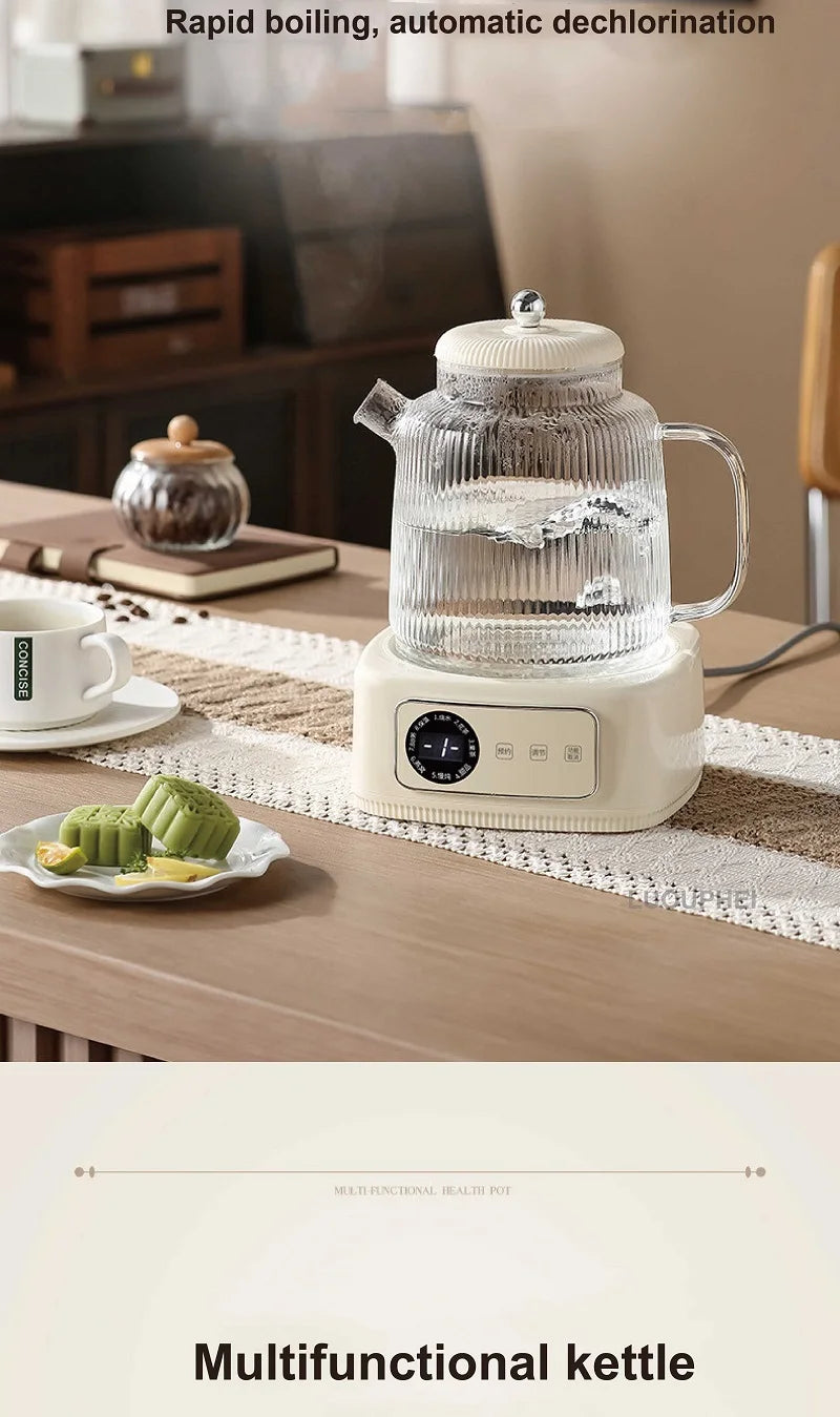 1.5L Health Kettle Temperature Adjust Glass Tea Maker MultiFunction Office Appointment Flower Teapot Portable Electric Hot Cup