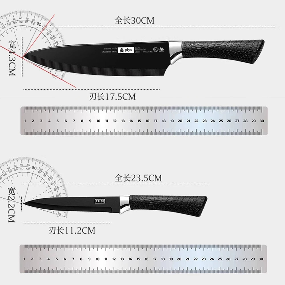Kitchen Fruit knife Black Titanium Stainless steel Household Chef knife Paring knife Cutting Fruit knife ,durable and sharp