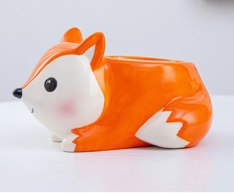 Creative Ceramic Cartoon Vase Cute Animal Panda Cactus Plant Potted Home Gardening Ornaments Ceramic Vase Gift Home Decoration