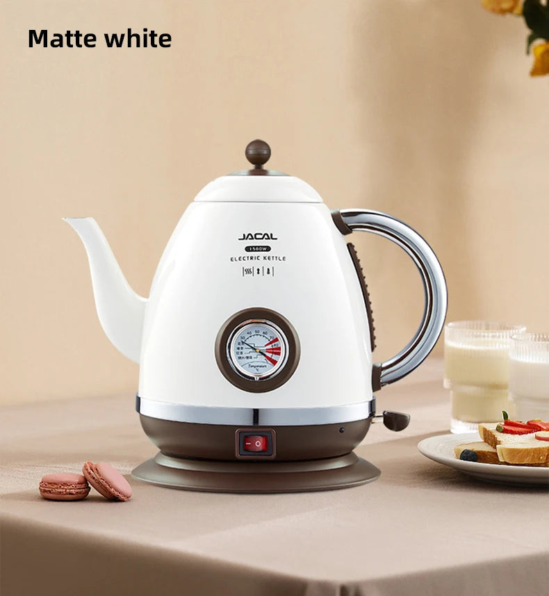 1.5L Electric Kettle 1500W Quick Heating Boiling Coffee Teapot Household Thermo Pot 304 Stainless Steel Linner with Thermometer