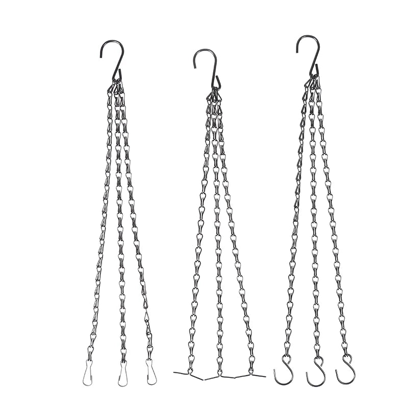 40cm Rattan Hanging Pendant Chain Flowers Basket Chain Flower Pot Hydroponic Plants Grow Tools Garden Decorations With 3 Hooks