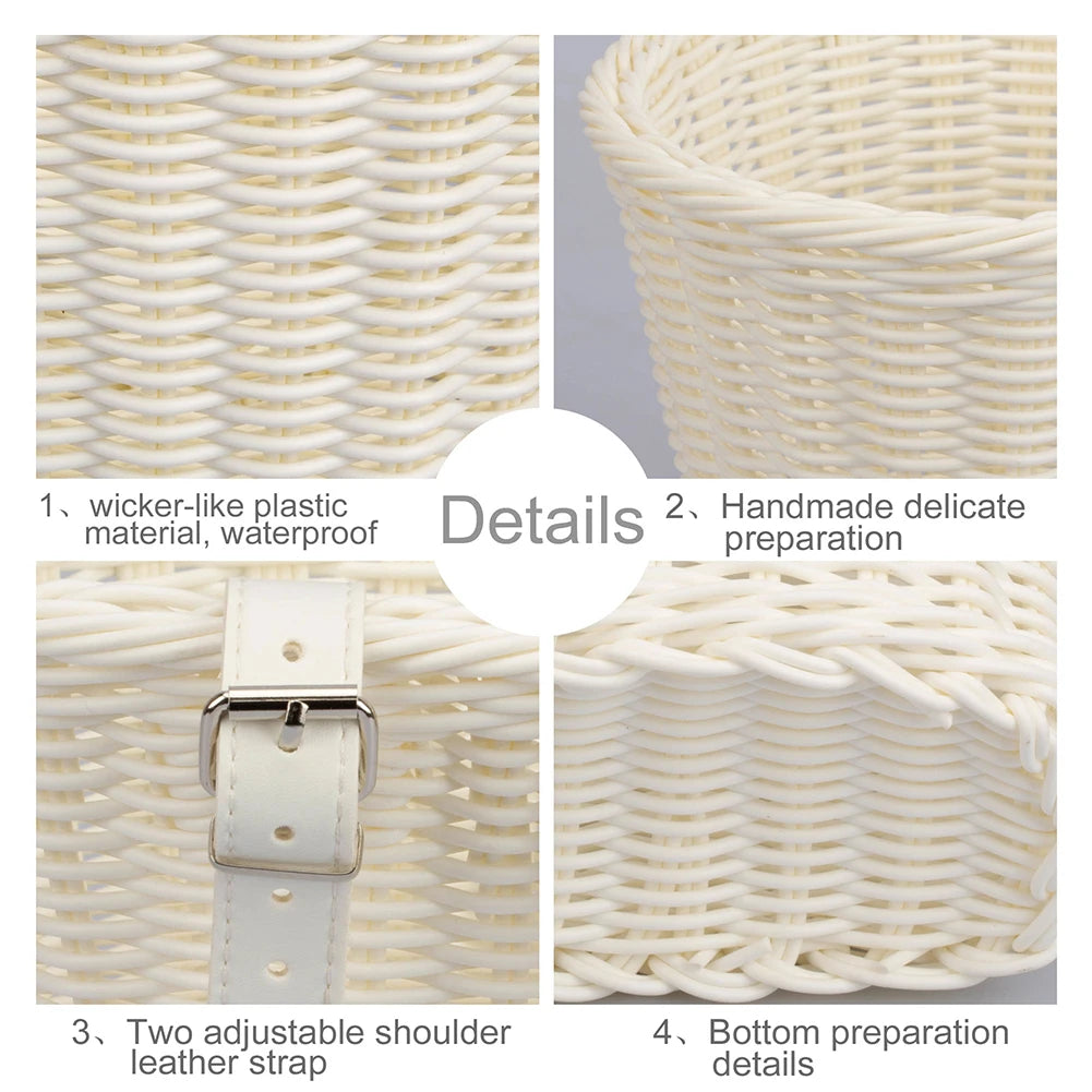 Kids Bike Basket Cycling Handlebar Pouch Bicycle Wicker Baskets Child Scooter Front Storage Basket Children Bike Carrier Bags