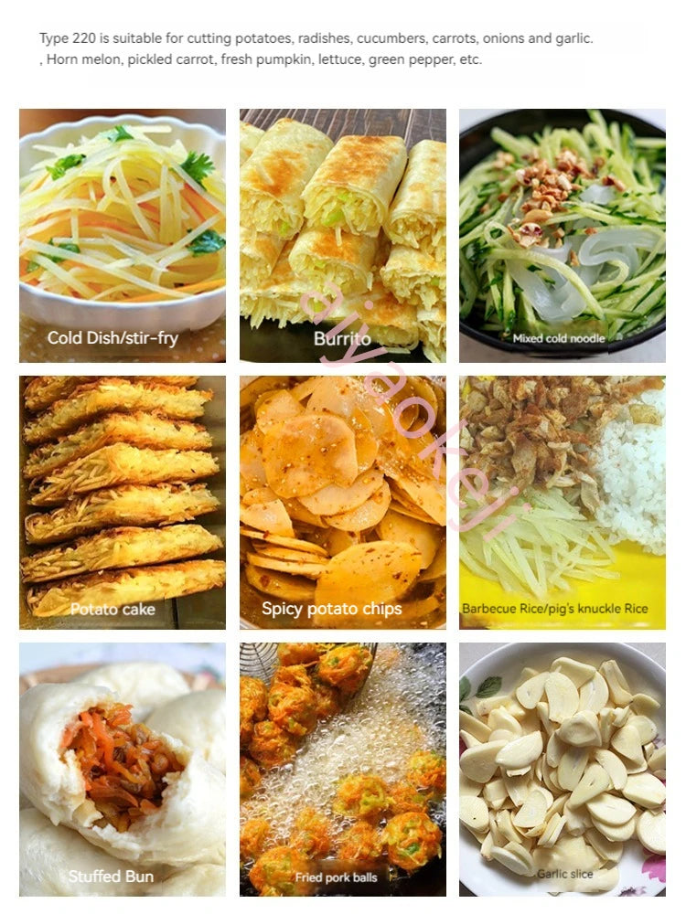 Multifunctional Vegetable Cutting Machine Commercial Potato Cucumber Carrot Slicer Electric Potato Shredder