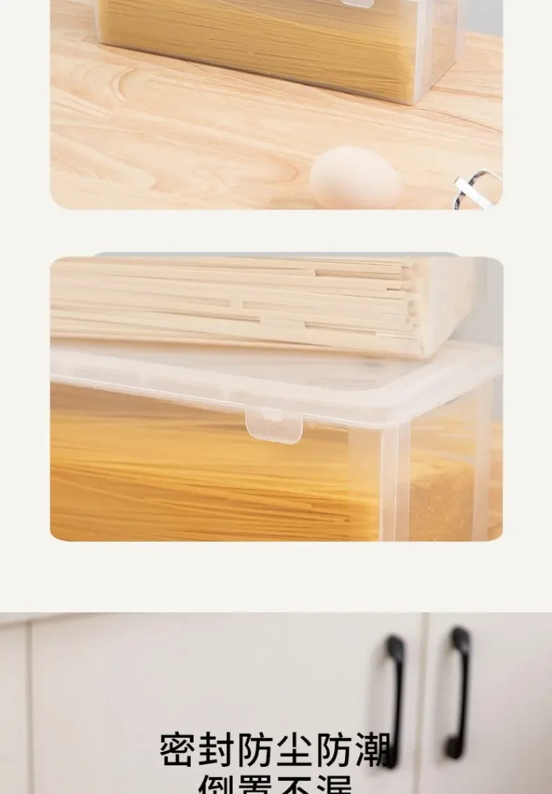 Noodle Storage Box Rectangular Plastic Refrigerator Food Preservation Box Kitchen with Lid Multi-grain Noodles Sealed Box