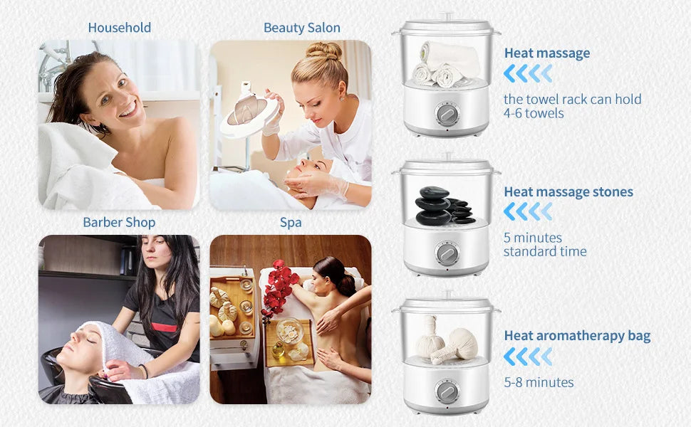 Professional Steam Towel Warmer for Spa Salon,202°F Fast Heating in 5 Minutes Hot Towel Machine,Facials Towel Sterilization