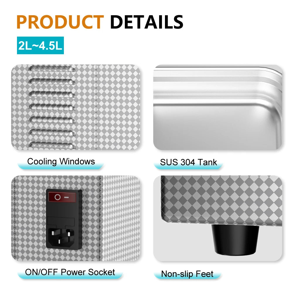 2L 3L 4L 6L 10L 15L 22L 30L Digital Ultrasonic Bath 600W Heater Timer Degas Clean Basket Ultrasound Cleaner Cleaning Tool