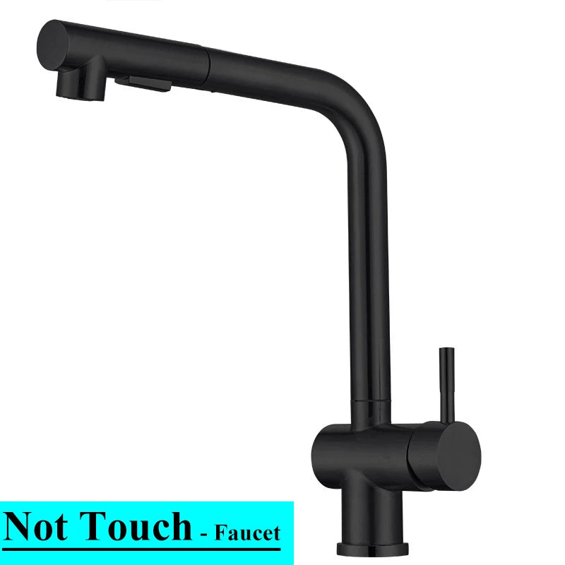 White Touch Kitchen Sink Faucets Hot Cold Pull Out Kitchen Sink Mixer Tap 304 Stainless Steel Sensor Touch on Kitchen Faucet