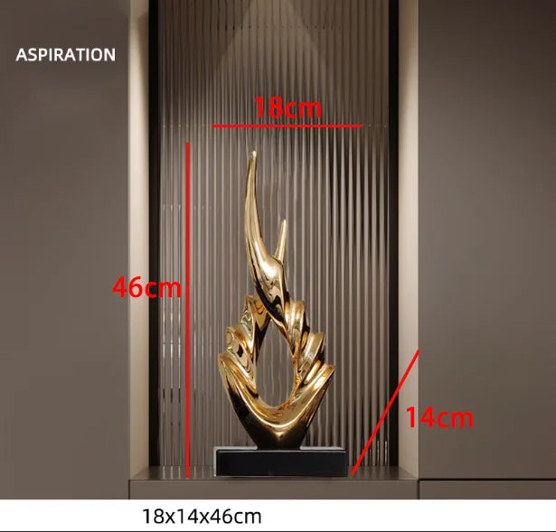 Marble Base Resin Sculpture Fenghshui Decoration Housewarming Gifts Home Livingroom Ornaments Office Study Accessories Crafts