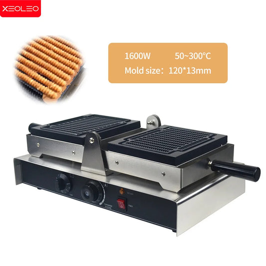 XEOLEO Electric Waffle Maker 1600W Threaded Shape Waffle Maker Machine French Fries Waffle Stick Machine Waffle Iron