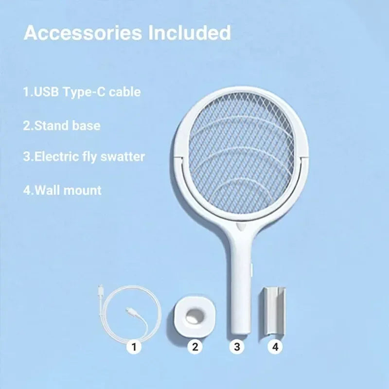 5 in1 Mosquito Killer Lamp Multicunctional Angle Adjustable Bug 2 in1 Mosquito Swatter Electric USB Rechargeable Fly Bat Swatter