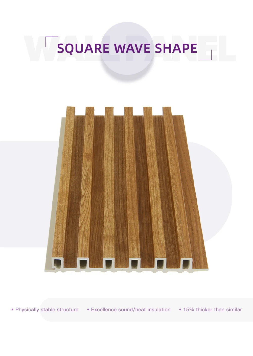 Outdoor WPC Wall Panel 24x48 Inch UV Resistant & IP68 Waterproof, Fireproof Exterior Cladding for Facade/Balcony, Snap Lock Syst