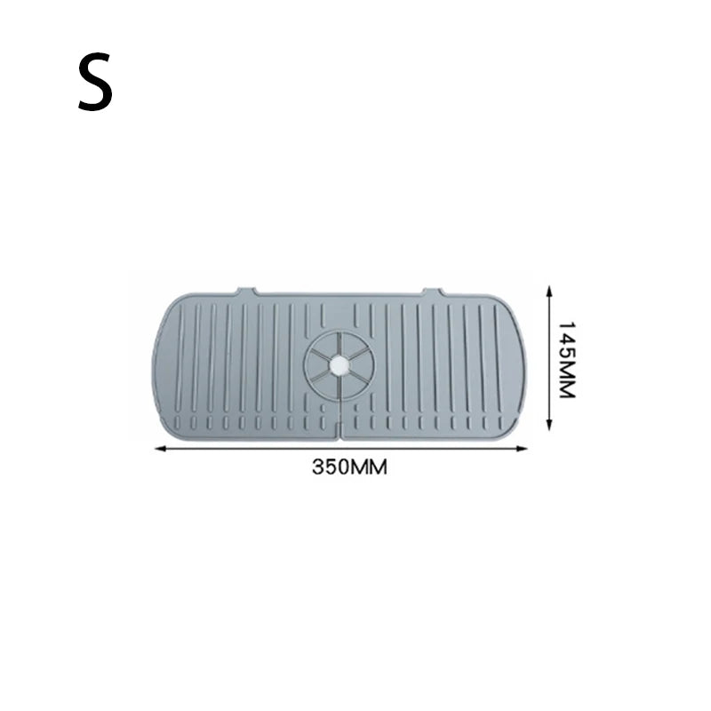 Silicone Faucet Drain Pad Kitchen Household Anti-Splash Non-Slip Faucet Pad Dry Foldable Washing Countertop Soap Non-Slip Pad