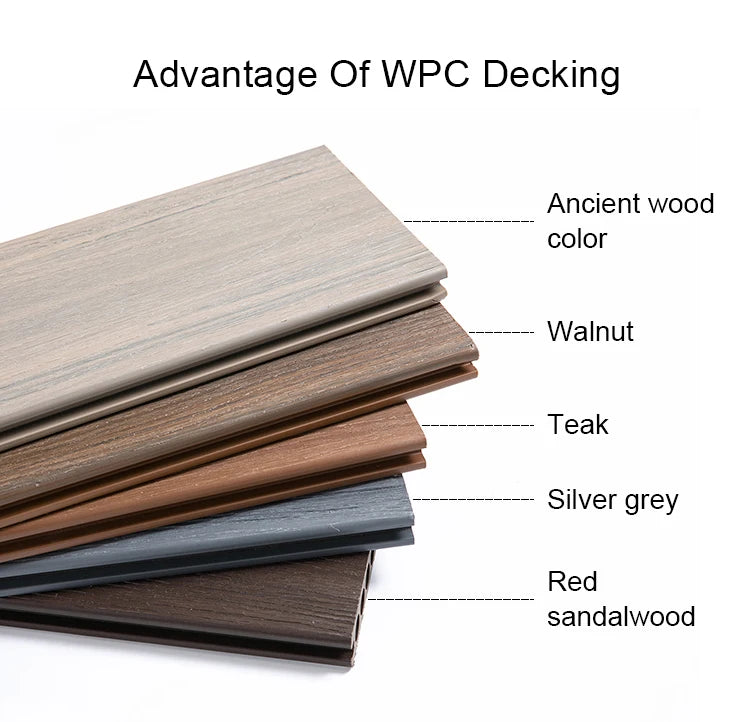 Resort-Style WPC Composite Wood Decking – Slip-Resistant Durable and stylish decking solution for outdoor spaces, combining wood aesthetics with the low-maintenance benefits of composite materials.