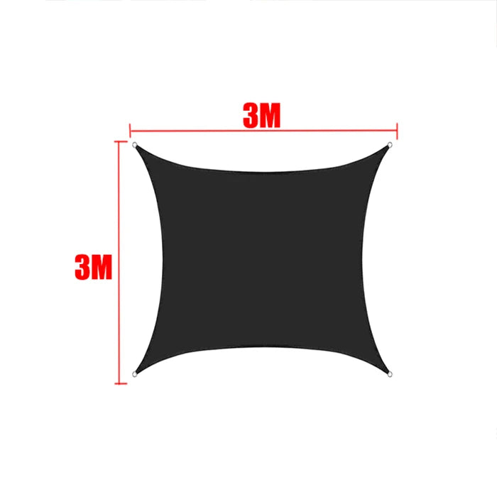 Black All size Waterproof Sun Shade Sail Square Rectangle Garden Terrace Canopy Pool Shade Triangle Camp Hiking Yard Awning