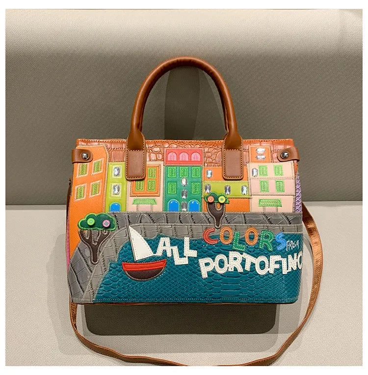 High-Quality Women’s Shoulder Bag Fashion.Features creative 3D embroidery design with a youthful, stylish look. Versatile crossbody bag perfect for everyday wear.