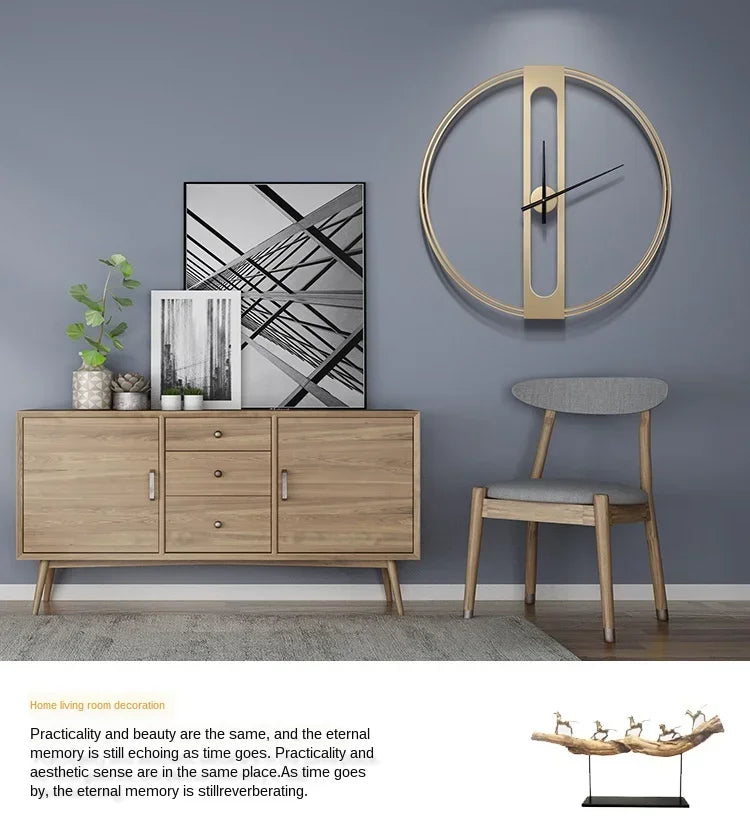 Nordic Light luxury creative decoration clock simple and fashionable living room clock Iron mute wall clock modern design decor