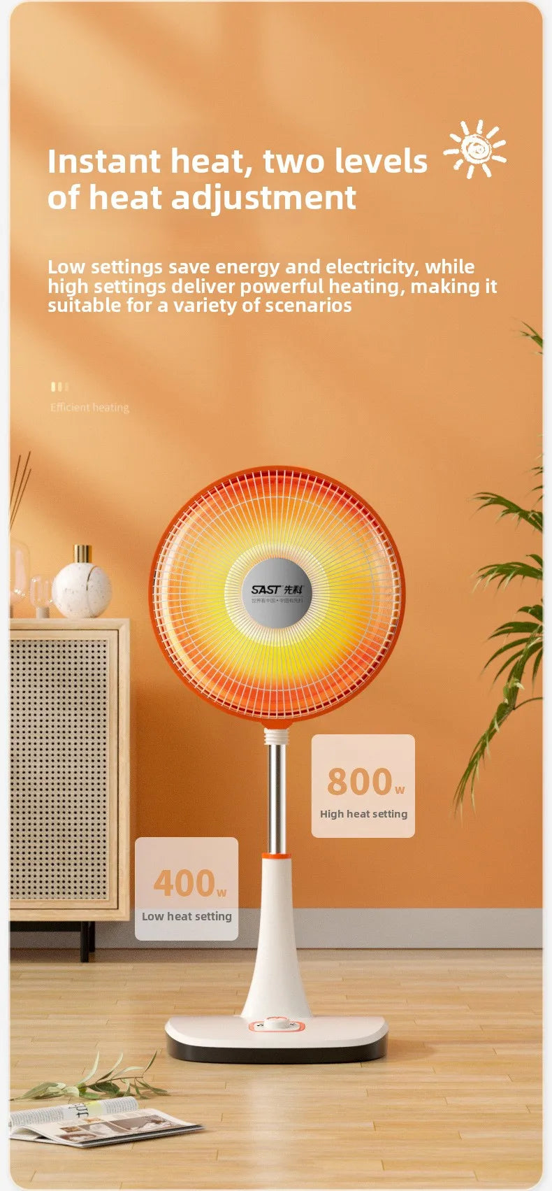 Portable Electric Patio Heater Outdoor Energy Efficient Rapid Heating Silent Compact Camping Balcony Brasero Fire Pit Aquecedor