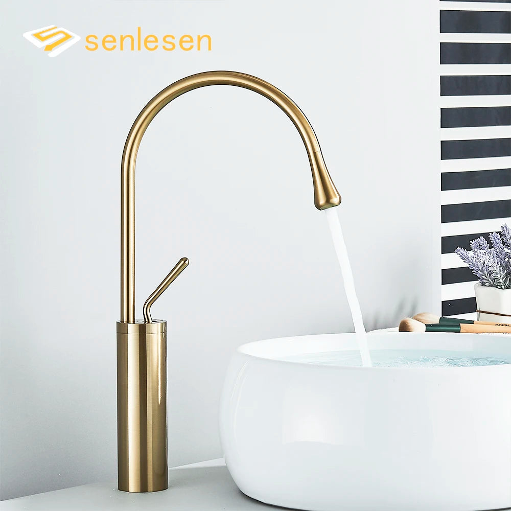 Modern Basin Faucet Bathroom Sink Faucets 360 Rotation Deck Mounted Bathroom Faucet Hot Cold Water Tap Crane For Kitchen Or Bath