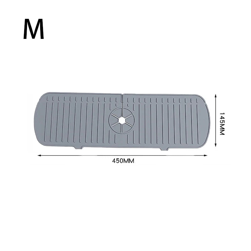 Silicone Faucet Drain Pad Kitchen Household Anti-Splash Non-Slip Faucet Pad Dry Foldable Washing Countertop Soap Non-Slip Pad