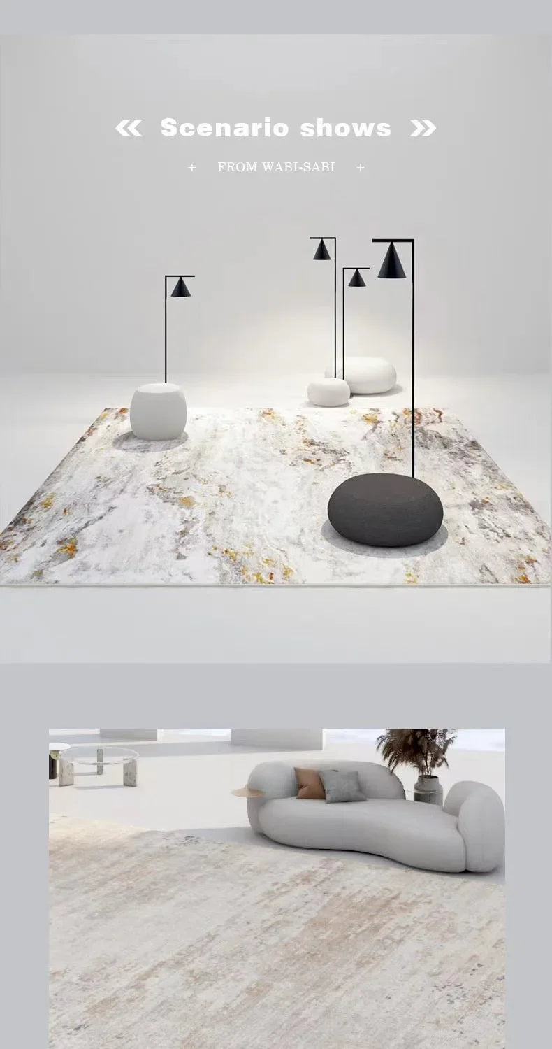 Thickened Study Carpet Modern Abstract Carpets for Living Room Home Washable Plush Floor Mat Minimalist Bedroom Decor Art Rug