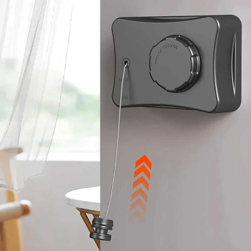 Retractable Clothes Line Dryer Home Laundry Hanger Punch-free 20kg Load-bearing Telescopic Steel Wire Clothesline Wire Rope Rack