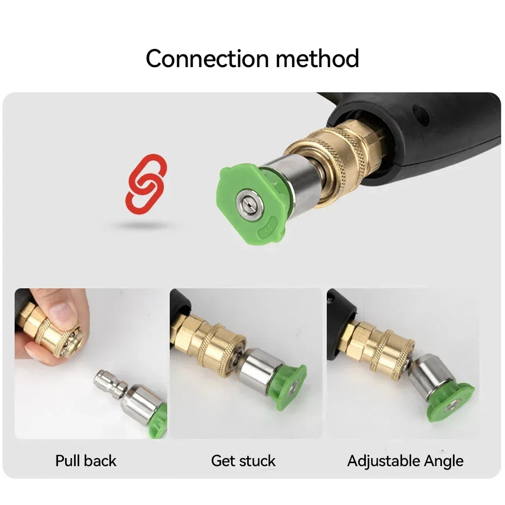 360° Rotatable Pressure Washer Nozzle Tips Kit for 1/4 Quick Connect 4000 PSI Multiple Degrees 0 15 25 40 Degree Spray Nozzles