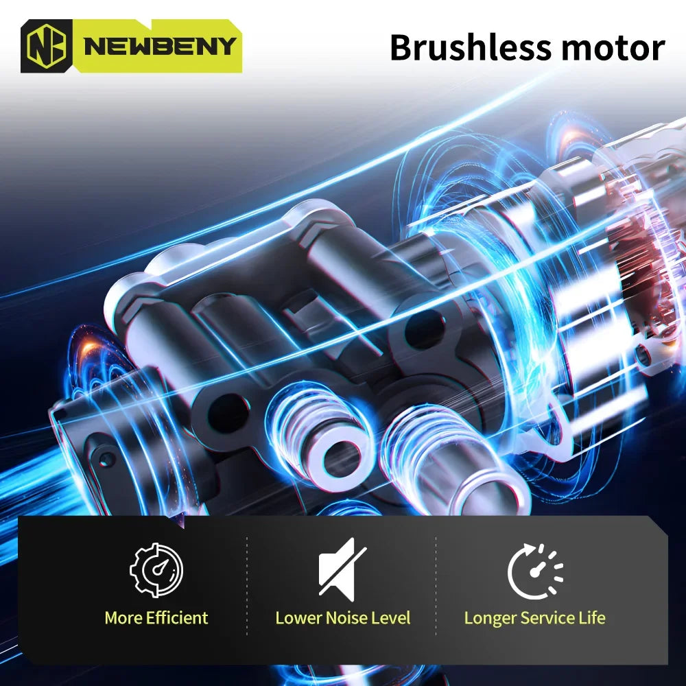 NEWBENY 6 IN 1 200Bar Brushless Electric Washer Cordless Efficient Car Garden Cleaning Power Tools For Makita 18-21V Battery Pin