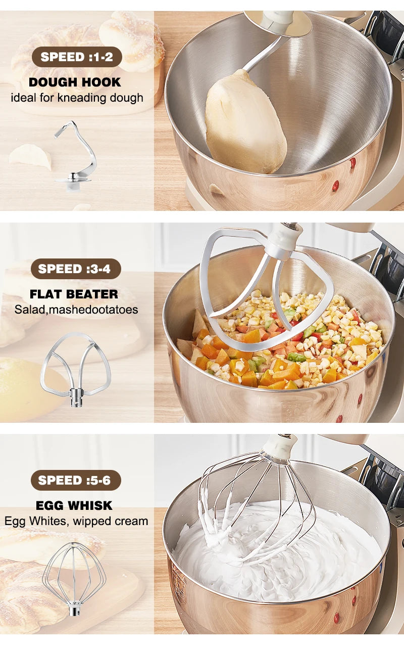 SUNATUR Electric Kitchen Blender Machine: Stand Mixer with Planetary Beater Automatic Mix Support for Dough Efficient Processor