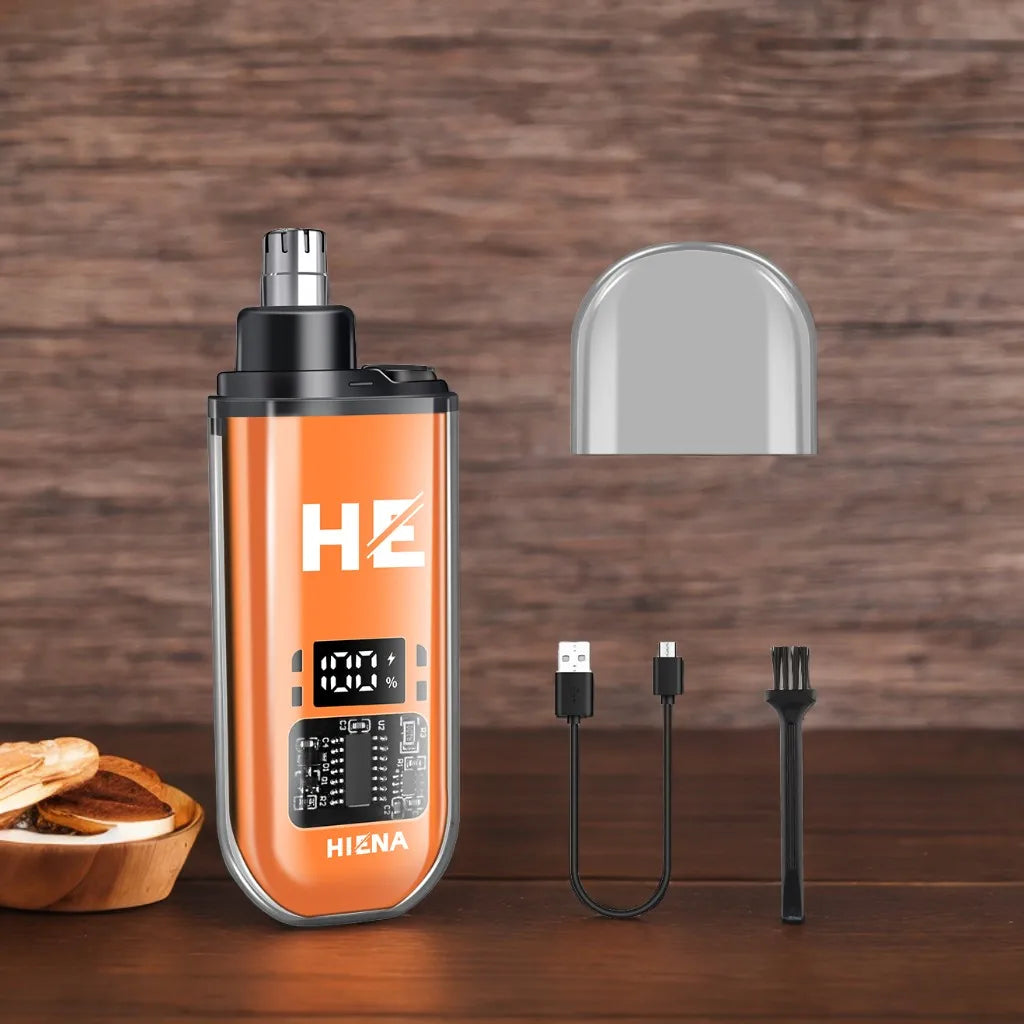 HIENA Electric Nose Hair Trimmer Rechargeable Mini Pocket Nose Ears Hair shaving Eyebrow Trimmers Clipper Wet and Dry haircut