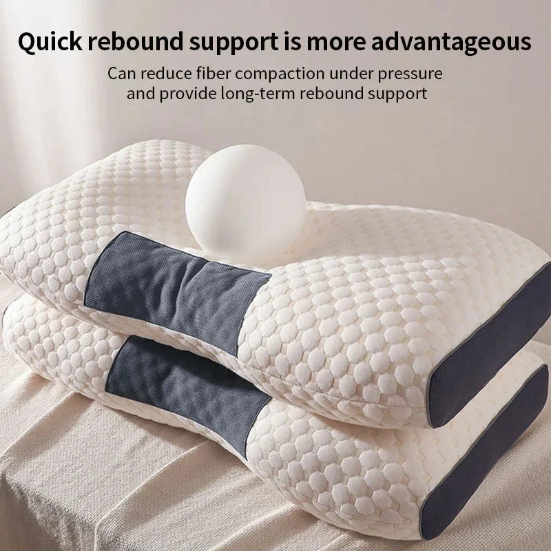 2PC Almohada Neck Pillow Help Sleep Protect The Neck Cervical Orthopedic Soybean Fiber Massage Household SPA Pillow For Sleeping