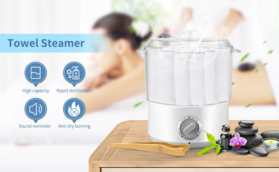 Professional Steam Towel Warmer for Spa Salon,202°F Fast Heating in 5 Minutes Hot Towel Machine,Facials Towel Sterilization